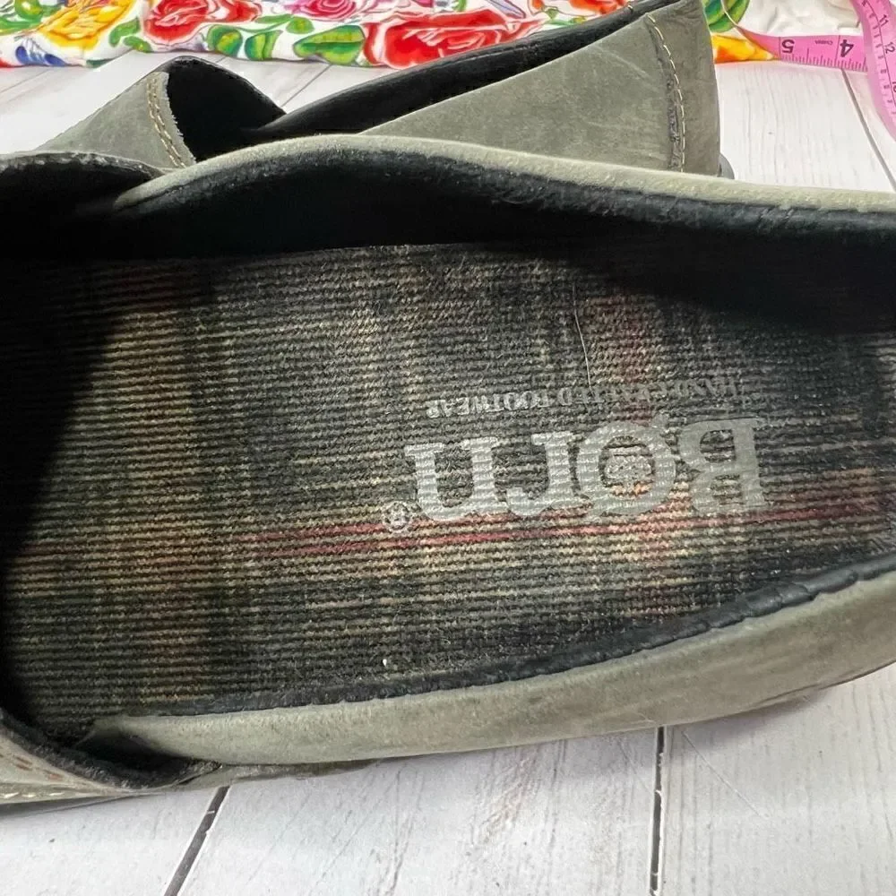 Born Gray Brown Leather Slip On Comfort Loafers - Picture 8 of 9